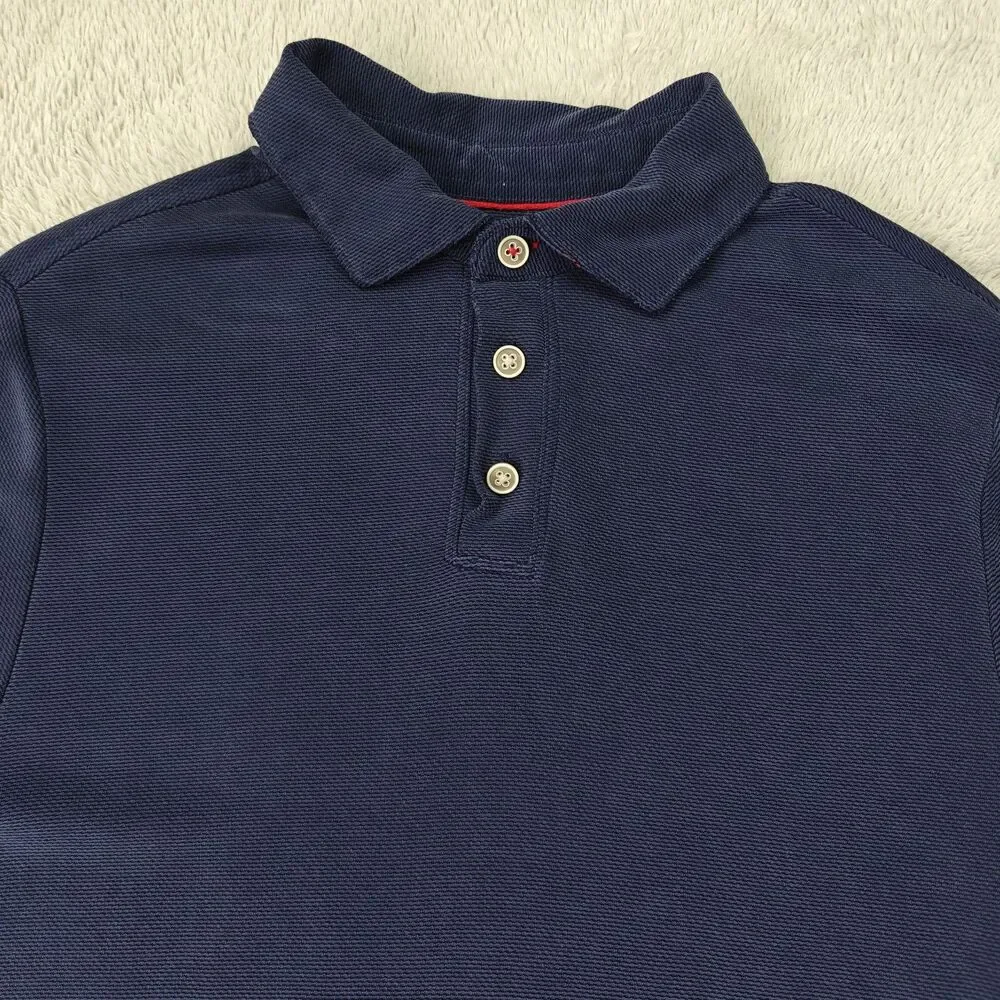 Rainforest Woven Polo Shirt Men's M Blue Lightweight Summer Soft Golf Lounge